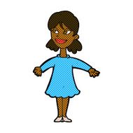 comic cartoon woman with open arms N16