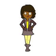 comic cartoon girl in jacket N2
