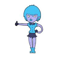 comic cartoon vampire girl giving thumbs up sign N3