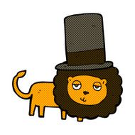 comic cartoon lion in top hat N2