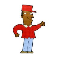 comic cartoon man punching air N2