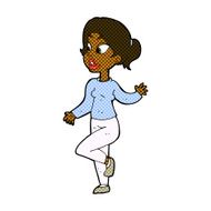 comic cartoon friendly woman waving N9