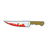comic cartoon bloody kitchen knife