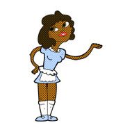 comic cartoon waitress serving N2