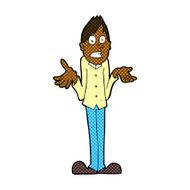 comic cartoon man shrugging shoulders N5