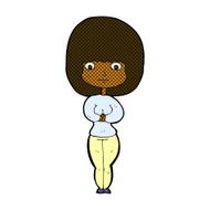 comic cartoon shy woman N9
