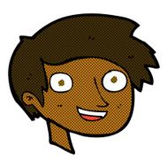 comic cartoon happy boy face N6