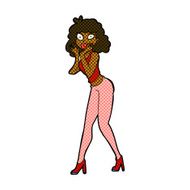 comic cartoon surprised woman N33