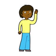 comic cartoon friendly boy waving N2