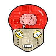 comic cartoon spooky robot head N2