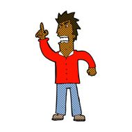 comic cartoon angry man making point N2