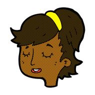 comic cartoon pretty female face N13