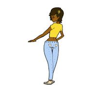 comic cartoon pretty girl in jeans and tee N2