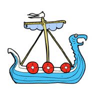 comic cartoon viking ship N3