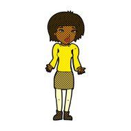 comic cartoon woman shrugging shoulders N73