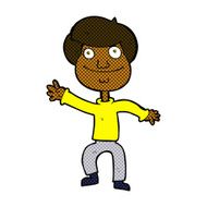 comic cartoon happy man waving N6