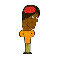 comic cartoon man with big brain N2