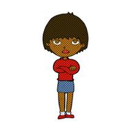 comic cartoon woman with crossed arms N9