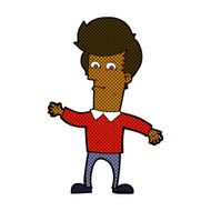 comic cartoon waving man N6