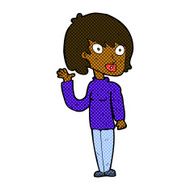 comic cartoon waving woman N25