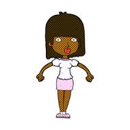 comic cartoon woman shrugging shoulders N74