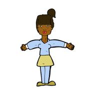 comic cartoon woman shrugging shoulders N75