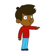 comic cartoon pointing boy N6