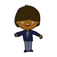 comic cartoon happy boy with open arms N3