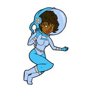 comic cartoon space woman N4