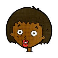 comic cartoon shocked woman N15