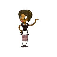 comic cartoon woman in maid costume N2
