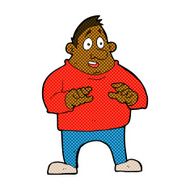 comic cartoon excited overweight man N2