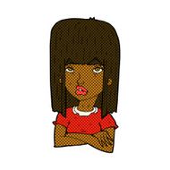 comic cartoon girl with folded arms N2