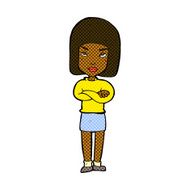 comic cartoon woman with crossed arms N10