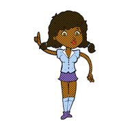 comic cartoon pretty woman with idea N12