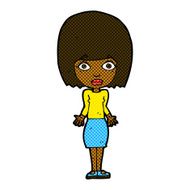 comic cartoon woman shrugging shoulders N77