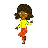 comic cartoon friendly woman waving N10