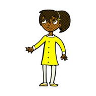 comic cartoon worried girl N2
