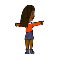comic cartoon woman pointing N33