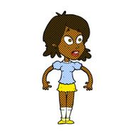 comic cartoon surprised woman N34