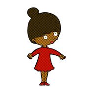 comic cartoon surprised woman N35