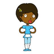 comic cartoon woman in french maid outfit N2