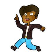 comic cartoon man with great idea N5