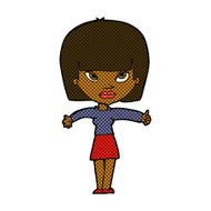 comic cartoon woman giving thumbs up symbol N12