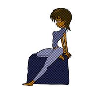 comic cartoon pin up pose girl N2
