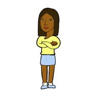 comic cartoon woman with folded arms N5