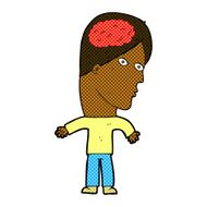comic cartoon man with brain symbol N4