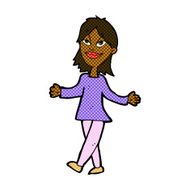 comic cartoon woman with no worries N6