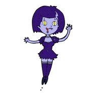 comic cartoon happy vampire girl N6