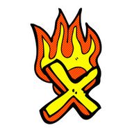 comic cartoon flaming letter N2